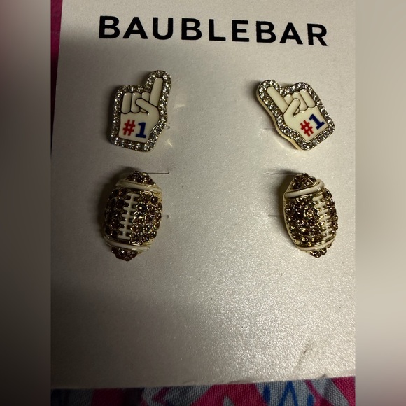 Nordstrom Gold and White Stud Earrings - Picture 2 of 3